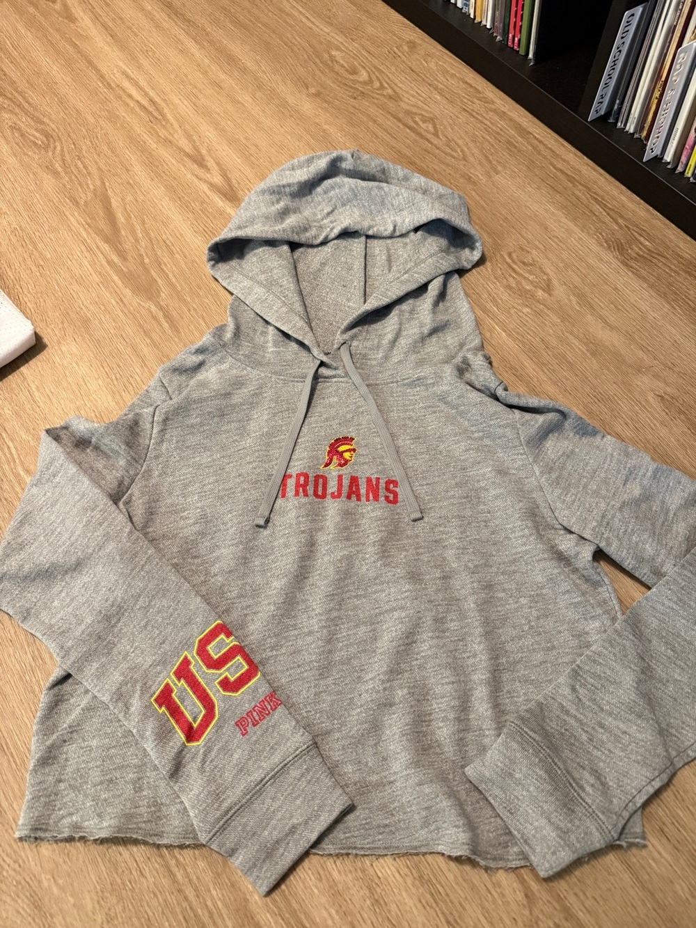 Never worn Victoria's Secret PINK USC Trojans Cropped Hoodie Size XS